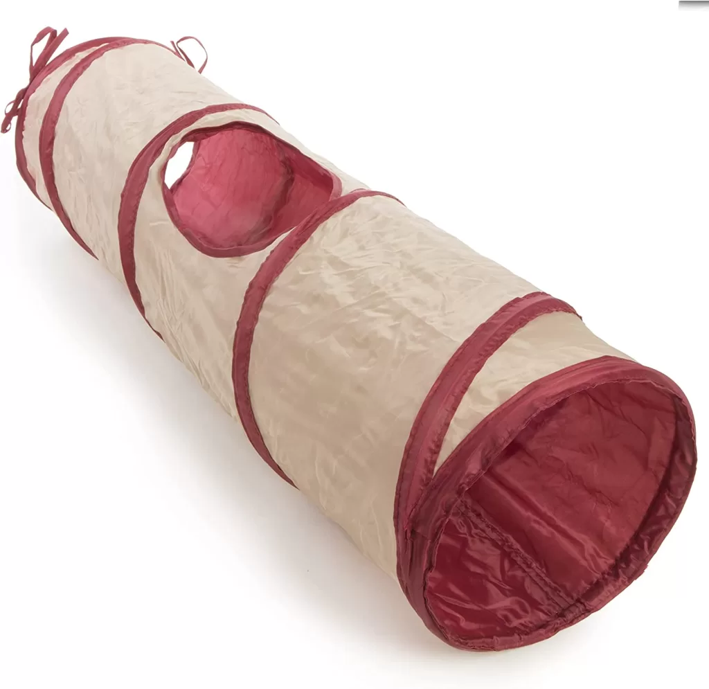 best cat tube tunnels; SmartyKat Crackle Chute Crinkle Activity Tunnel Cat Toy - Tan/Red, One Size